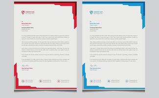 Abstract colorful red blue colors simple elegant minimal modern professional company corporate identity business letterhead design template.