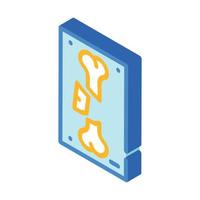 broken bone x-ray isometric icon vector illustration