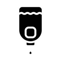ilustración de vector de icono de glifo de botella de jabón líquido de saneamiento