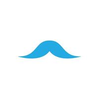 eps10 blue vector Moustache solid art icon or logo isolated on white background. monochrome Hipster Mustache symbol in a simple flat trendy modern style for your website design, and mobile app