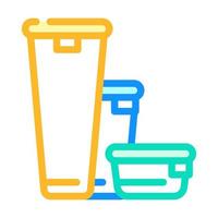 various height of lunchbox color icon vector illustration