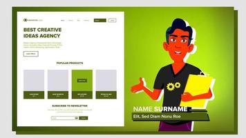 Self Presentation Vector. Indian Male. Introduce Yourself Or Your Project, Business. Illustration vector
