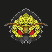 Cool Angry Monster Bee Vector Illustration
