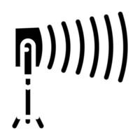 ilustración de vector de icono de glifo de reunión de protesta de dispositivo acústico de largo alcance