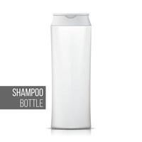 vector de botella de champú blanco. botella realista vacía. paquetes de envases cosméticos. aislado en blanco ilustración
