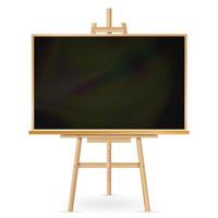 School Blackboard Vector. Wooden Frame. Classic Empty Education Chalkboard. Isolated Realistic Illustration vector