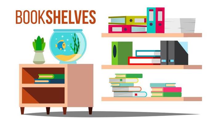Storage Shelves Vector. Document, Book. Office Folders. Data Design. Stack. Flat Isolated Illustration