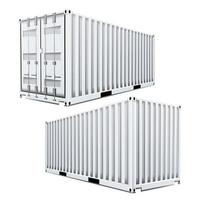 White Cargo Container 3D Vector. Classic Cargo Container. Freight Shipping Concept. Logistics. Isolated On White Background Illustration vector