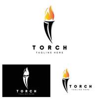 Torch Logo, Fire Design, Letter Logo, Product Brand Icon vector