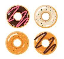 conjunto de donuts elemento aislado ilustración vectorial vector