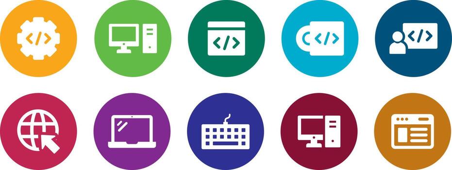computer and programming icon vector illustration