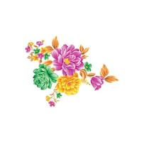 ilustración de flores, diseño floral decorativo, ilustración botánica, diseño de flores vectoriales, fondo de ramo de acuarela de flores, plantilla de fondo de flores multicolor vector