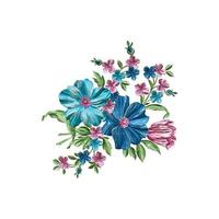 ilustración de flores, diseño floral decorativo, ilustración botánica, diseño de flores vectoriales, fondo de ramo de acuarela de flores, plantilla de fondo de flores multicolor vector