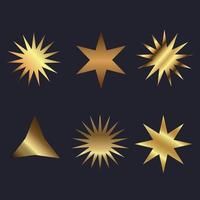 Group of Golden shapes on dark background, gradient gold shapes, object on black background. vector