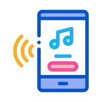 icono de aplicación de teléfono de música ilustración de contorno vectorial vector