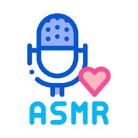 sonido en el contorno del vector del icono asmr del micrófono