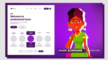Self Presentation Vector. Indian Female. Introduce Yourself Or Your Project, Business. Illustration