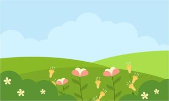 Natural background with flowers vector