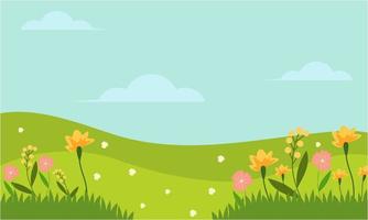 Natural background with flowers vector