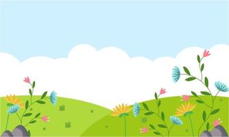 Natural background with flowers vector