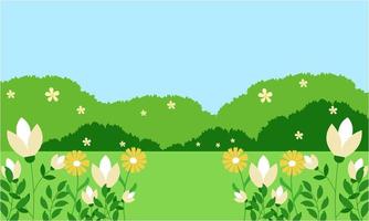 Natural background with flowers vector