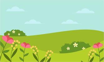 Natural background with flowers vector
