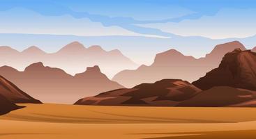 Natural landscape of desert and hills vector