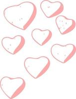 Pink Color Love Heart Shape Design vector