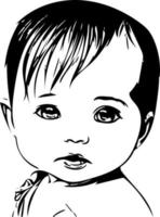 lindas y simples ilustraciones de arte de línea de bebé vector