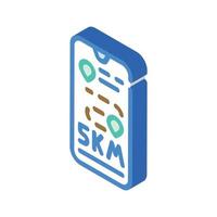 cyclic sports mobile application isometric icon vector illustration