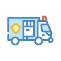 police truck color icon vector isolated illustration