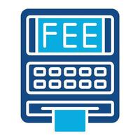 Atm Fees Glyph Two Color Icon vector