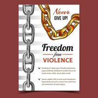Freedom From Violence Advertise Banner Vector
