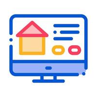 sitio web para búsqueda inmobiliaria vector icono de línea delgada