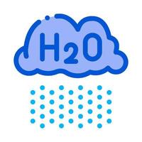Raining Cloud H2O Rain Vector Thin Line Sign Icon