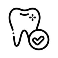 dentista estomatología diente sano vector icono