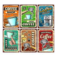 Coffee Shop Creative Advertise Posters Set Vector