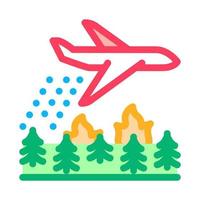 airplane forest fire extinguishing icon vector outline illustration