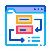 website working process steps icon vector outline illustration