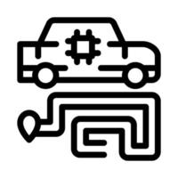 ilustración de símbolo de contorno de vector de icono de navegación de coche