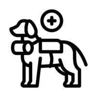 rescue dog icon vector outline symbol illustration