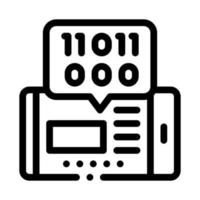 phone app binary code icon vector outline illustration