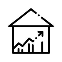 Building House And Arrow Vector Thin Line Icon