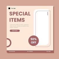 Editable minimal square banner template. Suitable for social media post and web internet ads. Vector illustration with photo college