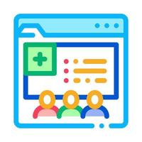 medical web site visiting people color icon vector illustration