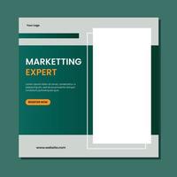 Editable minimal square banner template. Suitable for social media post and web internet ads. Vector illustration with photo college