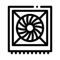 ventilador del sistema componente de la computadora icono negro ilustración vectorial vector