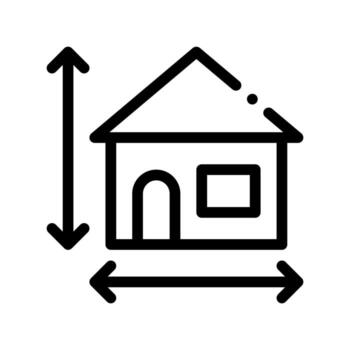 House Size Height And Width Vector Thin Line Icon