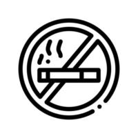 no fumar prohibido firmar vector icono de línea delgada
