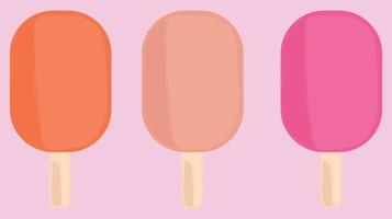 Chocolate and fruit ice cream set on a stick vector